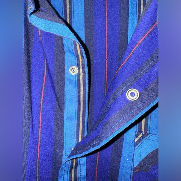 Men's Ely Cattleman Long Sleeve Textured Stripe Western Snap Shirt size L - Picture 4 of 5